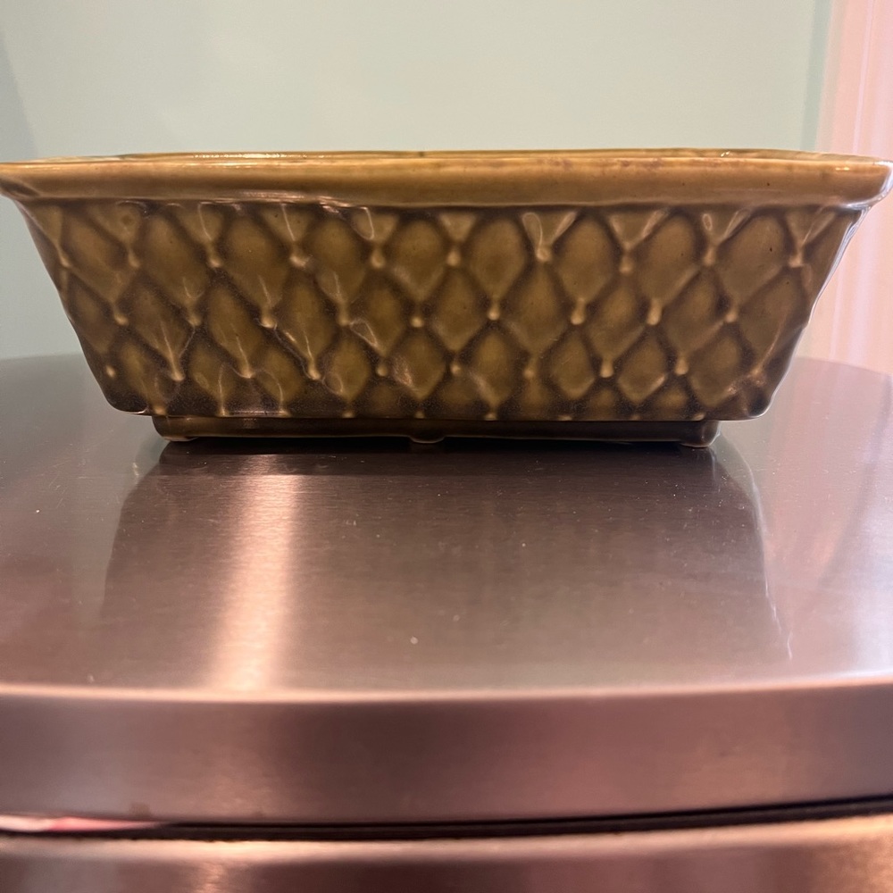 Vintage Brush McCoy Mid Century Mod Rectangle Planter #100-8 Pottery Green